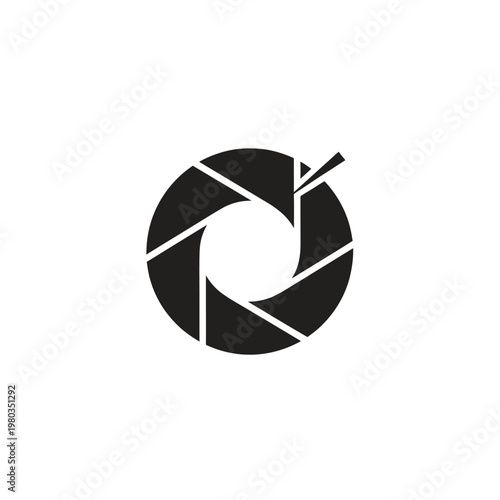 Abstract Camera Aperture Symbol Icon.