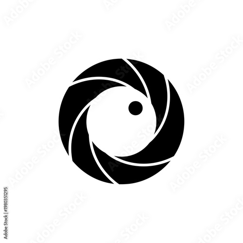 Abstract Camera Aperture Symbol Design.
