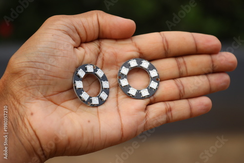 Ring light with addressable LED mostly used in hobby electronic projects held in the hand