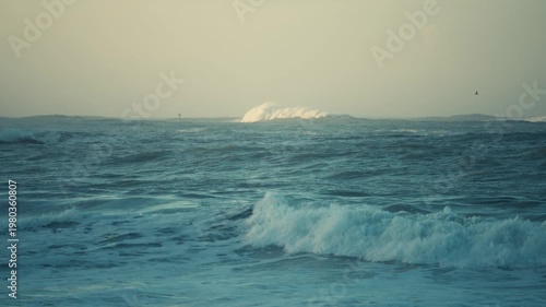 Misty Beach at Sunrise in Slow Motion