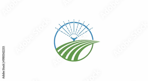 Modern agricultural irrigation system logo design concept.