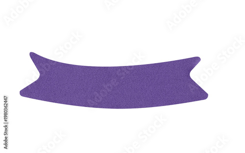 Purple ribbon banner with a textured appearance on a white background