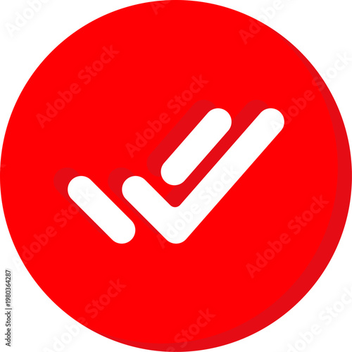Red circular double checkmark icon for verified seen message status