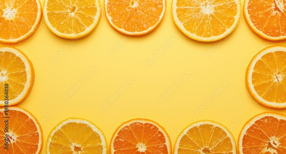 Fototapeta premium Varied citrus slices arranged neatly with sufficient copy space