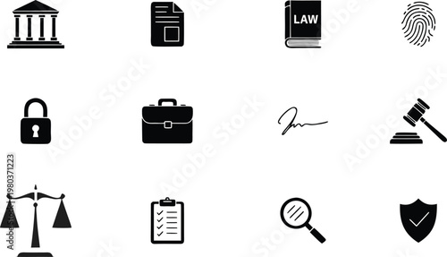 Legal and compliance icon set