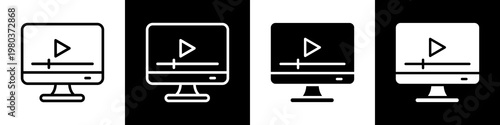 Motion graphics black and white icon design concept