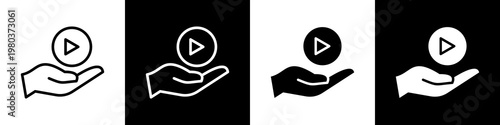 Stock content black and white icon design concept