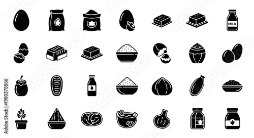 Collection of food and drink icons.
