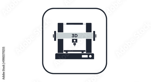3D Printer Icon Symbol Vector Illustration.