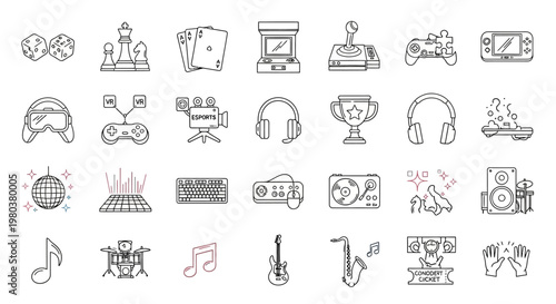 Collection of various gaming and media icons.