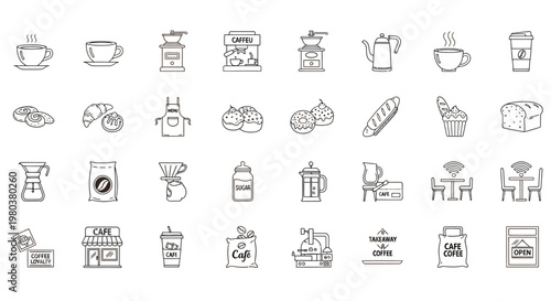 Food and drink icons collection.