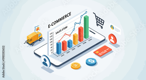 E-commerce, Marketing, Business, Finance Icons, Vector Graphics, Digital Commerce, Online Shopping