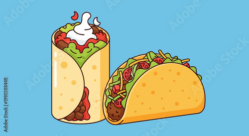 Tacos with fresh toppings.