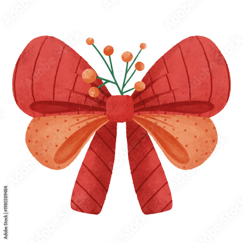 red bow on a white background