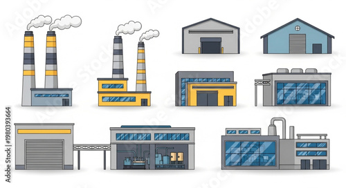 Collection of Industrial Factory Buildings and Structures.