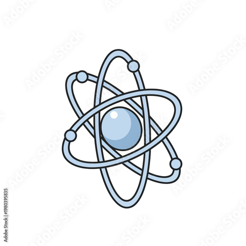 Atom Structure Illustration with Electrons and Nucleus.