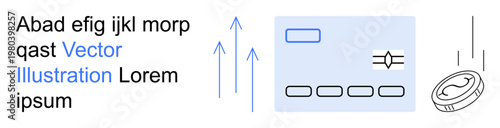 Online payments, digital finance, e-commerce, fintech innovation, cashless economy, and cryptocurrency. digital wallet, coins and transactional arrows. Online payments and digital finance concept