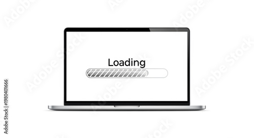 Laptop with Infinite Loading Loop Concept Illustration