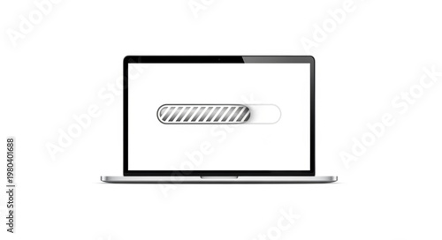 Digital Work Delay Concept Laptop Illustration