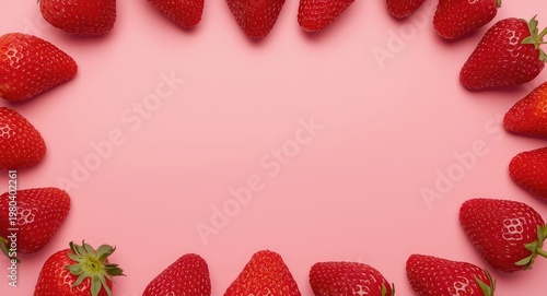 Top view of fresh strawberr...