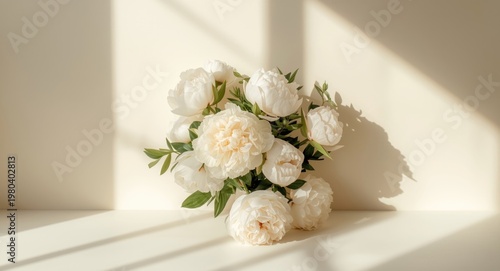 White peony floral arrangem...