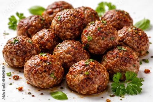 Close up of spiced pork mea...