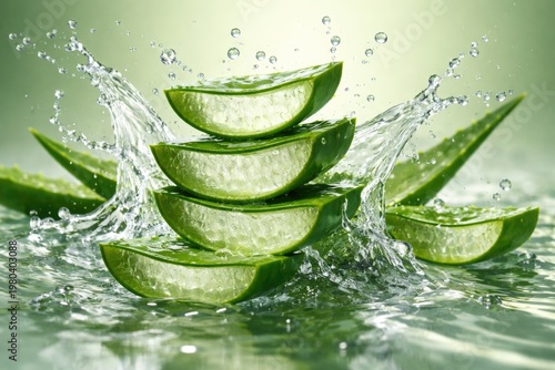 Refreshing aloe vera slices...