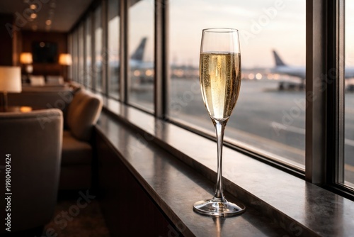 Elegant champagne glass pla...