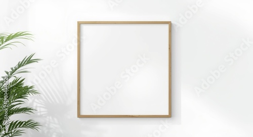 Square frame mockup on whit...