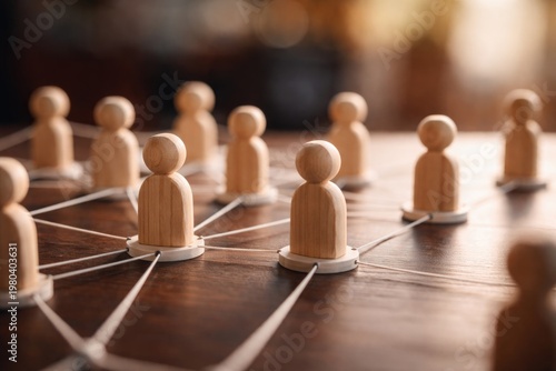 Wooden Figures Connected by...