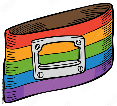 Rainbow Pride Armband with Metal Clasp for Support and Solidarity in a Symbolic Display