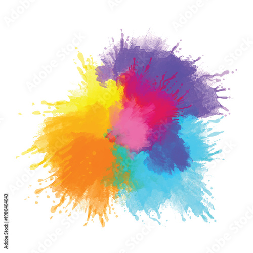 Abstract colorful splash watercolor design