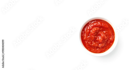 Flat lay of rich tomato sau...