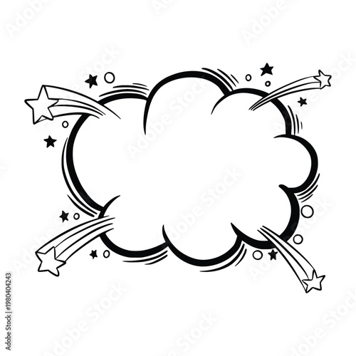 Comic explosion comic cartoon speech bubble for sketch design