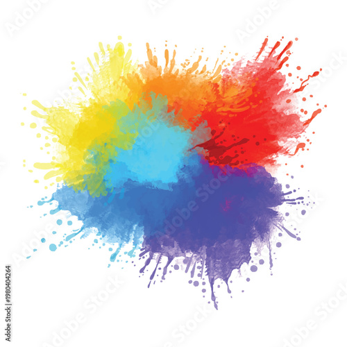 Hand draw colorful splash watercolor background