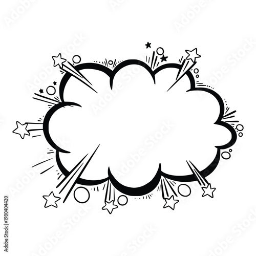 Comic explosion comic cartoon speech bubble for sketch design