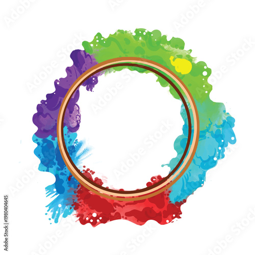 Abstract circular frame colorful splash background