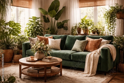 comfortable living room fea...
