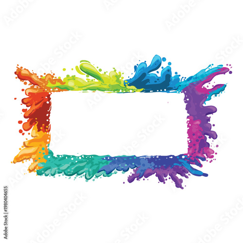 Abstract beautiful frame colorful splash background