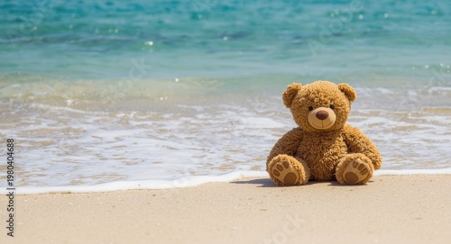 Teddy bear enjoying sunny s...