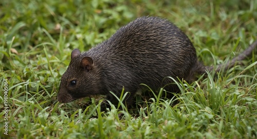 Wild rat with dark coat nav...