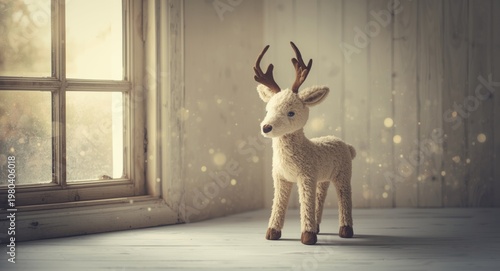 Vintage plush reindeer mode...