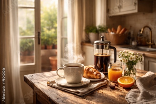 Cozy early morning breakfas...