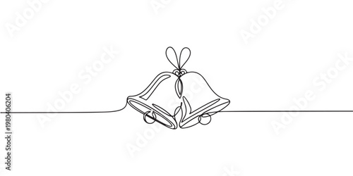 Symbolic ringing bells with love hearts vector for anniversary and romance.