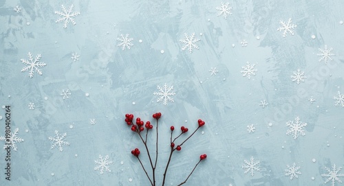 Winter flat lay display inc...