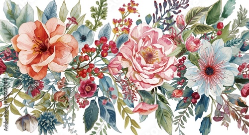 Richly colored watercolor f...