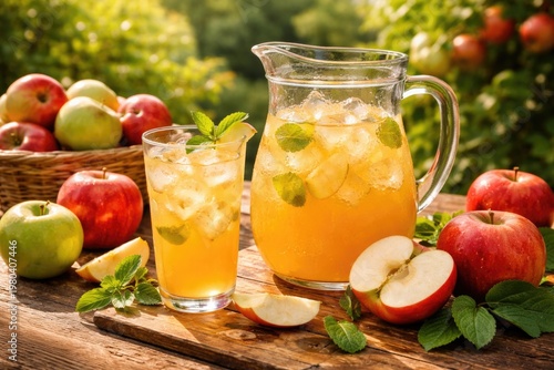 Apple Juice Pitcher and Gla...