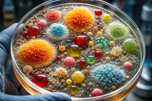 Close up view of colorful b...