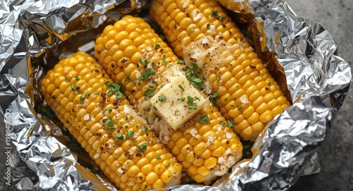 Yummy grilled corn on the c...