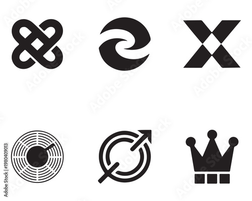 Black and white vector icons